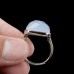 20mm Blue Chalcedony Ring Square Silver Plated Natural Crystal Jewelry Healing