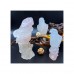 5.6" Rose Quartz Parrots Hand-carved Crystal Specimens Animal Collection