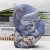 Natural blue chalcedony casting carving large flying eagle catching fishes gemstone statue agate carvings eagles sculpture