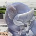 Natural blue chalcedony casting carving large flying eagle catching fishes gemstone statue agate carvings eagles sculpture