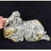 Giant 13.2'' Crystal Leopard Hand Carved Dalmatian Leopard Statue Animal Figurines Home Decor Reiki Healing