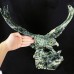 Amazing 16.4'' Crystal Eagle Sculpture Nine Dragon Jade Eagle Hand Carved Collection Animal Figurines Crystal Healing Decor