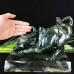 Giant 11.2kg Crystal Cattle Nice Carved Nine Dragon Jade Office OX Statue Animal Figurines Crystal Reiki Healing Decoration