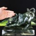 Giant 11.2kg Crystal Cattle Nice Carved Nine Dragon Jade Office OX Statue Animal Figurines Crystal Reiki Healing Decoration