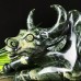 Giant 11.2kg Crystal Cattle Nice Carved Nine Dragon Jade Office OX Statue Animal Figurines Crystal Reiki Healing Decoration