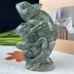 5‘’ Crystal Animal Nine Dragon Jade Chameleon Hand Carved Animal Statue Art Crafts Decoration