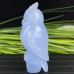 Gemstone Owl Blue Chalcedony Owl Carved Animal Quartz Crystal Crafts Polished Stone Reiki Healing Decoation