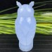 Gemstone Owl Blue Chalcedony Owl Carved Animal Quartz Crystal Crafts Polished Stone Reiki Healing Decoation