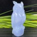 Gemstone Owl Blue Chalcedony Owl Carved Animal Quartz Crystal Crafts Polished Stone Reiki Healing Decoation