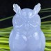 Gemstone Owl Blue Chalcedony Owl Carved Animal Quartz Crystal Crafts Polished Stone Reiki Healing Decoation