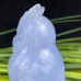 Gemstone Owl Blue Chalcedony Owl Carved Animal Quartz Crystal Crafts Polished Stone Reiki Healing Decoation