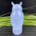 Gemstone Owl Blue Chalcedony Owl Carved Animal Quartz Crystal Crafts Polished Stone Reiki Healing Decoation