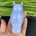 Gemstone Owl Blue Chalcedony Owl Carved Animal Quartz Crystal Crafts Polished Stone Reiki Healing Decoation