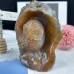 4.6 inches Chalcedony Jasper Owl Statue Nice Geode Crystal Owl