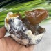 4'' Natural Crystal Chalcedony Jasper Squirrel Carved Animal Statue Home Decoration Art Crafts Collectible Reiki Healing