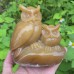 5.0" Chalcedony Jasper Carved Carystal Double Owls Q