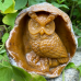 4.9" Chalcedony Geode Owl Sculpture Crystal Owl Statue