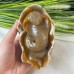 5.0" Quartz Rock Crystal Snake, Chalcedony Jasper Snake Sculpture, Reki Healing Craft