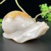 4''Chalcedony Jasper Snail Hand Carved Quartz Crystals Animal Reiki Healing Gifts Home Office Decoration