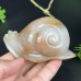 4''Chalcedony Jasper Snail Hand Carved Quartz Crystals Animal Reiki Healing Gifts Home Office Decoration