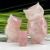 Rose Quartz Carved Carystal Owl Statue Owl Family 3PC Crystal Owl Sculpture for Home Decor