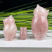 Rose Quartz Carved Carystal Owl Statue Owl Family 3PC Crystal Owl Sculpture for Home Decor