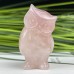 Rose Quartz Carved Carystal Owl Statue Owl Family 3PC Crystal Owl Sculpture for Home Decor