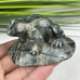 Nine Dragon Jade Carved Crystal Frog on Lotus  141g 66mm 60mm 41mm    135g  68mm 55mm 45mm