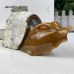 Giant 4.7LB Chalcedony Jasper Carved Crystal Snail Sculpture, 8.7 2130g