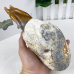 Giant 4.7LB Chalcedony Jasper Carved Crystal Snail Sculpture, 8.7 2130g