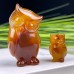 DO-Cute Carnelian Owls Carvings, Natural Hand Carved Crystal Owls Statue for Home Decor