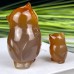 DO-Cute Carnelian Owls Carvings, Natural Hand Carved Crystal Owls Statue for Home Decor