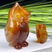 DO-Cute Carnelian Owls Carvings, Natural Hand Carved Crystal Owls Statue for Home Decor