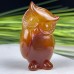 DO-Cute Carnelian Owls Carvings, Natural Hand Carved Crystal Owls Statue for Home Decor