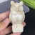 DO-Ivory Jade Carved Crystal Owl Statue, Home Decor Owl Carvings