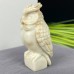 DO-Ivory Jade Carved Crystal Owl Statue, Home Decor Owl Carvings