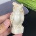 DO-Ivory Jade Carved Crystal Owl Statue, Home Decor Owl Carvings