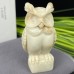 DO-Ivory Jade Carved Crystal Owl Statue, Home Decor Owl Carvings