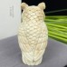 DO-Ivory Jade Carved Crystal Owl Statue, Home Decor Owl Carvings