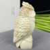 DO-Ivory Jade Carved Crystal Owl Statue, Home Decor Owl Carvings