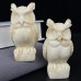 DO-Ivory Jade Carved Crystal Owl Statue, Home Decor Owl Carvings