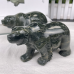 6‘’ Crystal Animal  Nine Dragon Jade Polar Bears Hand Carved Animal Statue Art Crafts Decoration