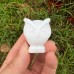 DO-Mini White Chalcedony Carved Crystal Owl, Home Decor Collection of Owl Sculpture