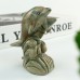 3.0“ Nine Dragon Jade Carved Crystal Dolohin, Double Dolphin Carvings for Home Decor