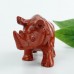 4.0" Red Jasper Carved Crystal Rhino, Nice Rhino Carving for Home Decor, Chakra and Healing Crystal Animal Carvings