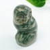 3.0" Nine Dragon Jade Carved Crystal Owl, Owl Heart Face Crystal Statue for Home Decor