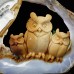 Stunning 9.5 inch Blue Chalcedony Crystal Carved Owl Family - Beautiful Home Decor and Healing Crystal