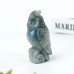 3" Owl Labradorite Hand Carved Natural Crystal Statue Healing Quartz Agate