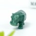 2" Hippopotamus Hippo Hand Carved Green Aventurine Quartz Crystal Healing