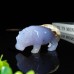 4" Hippopotamus Hippo Hand Carved Blue Chalcedony Quartz Crystal Healing